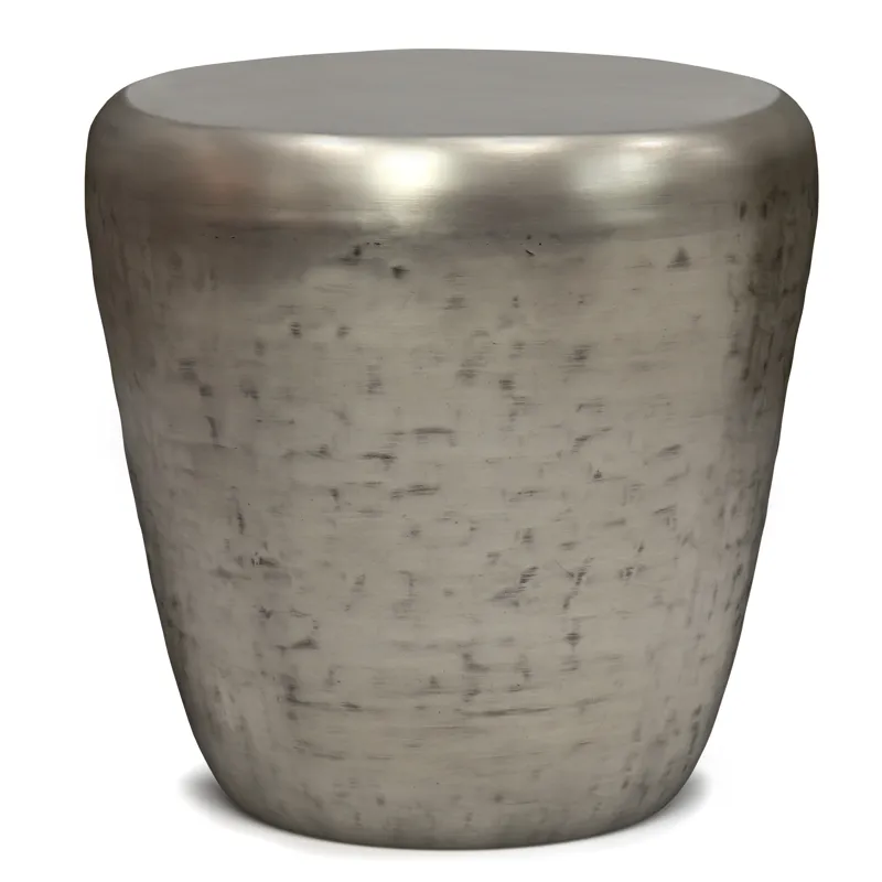 Garvy - Metal Side Table - Antique Silver