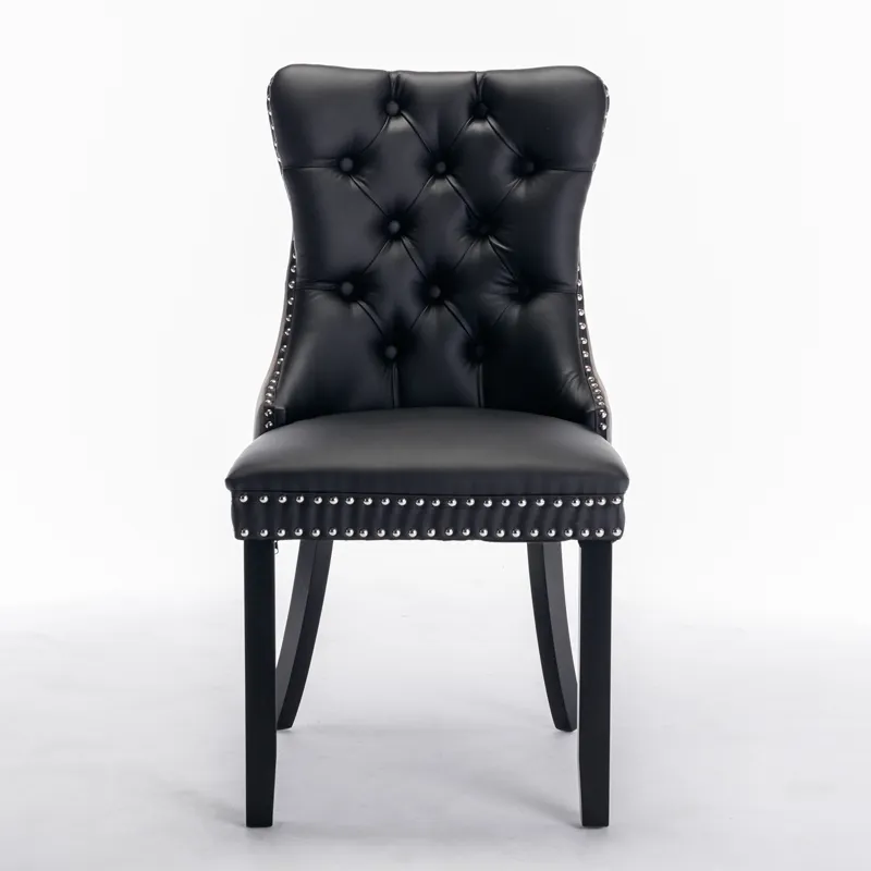 Nikki - Modern, High-End Tufted Solid Wood Contemporary PU And Velvet Upholstered Dining Chair With 