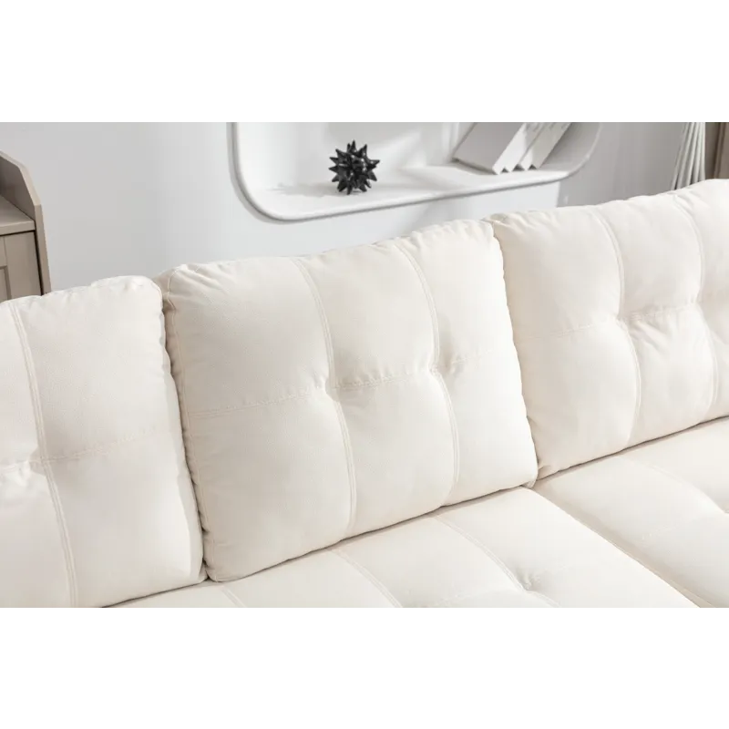 Reversible Sectional Storage Sleeper Sofa Bed, L-Shape 2 Seat Sectional Chaise With Storage, Skin-Fe