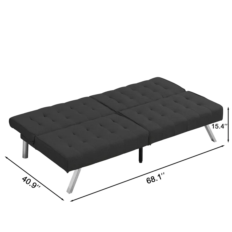 Futon Sofa Bed - Black