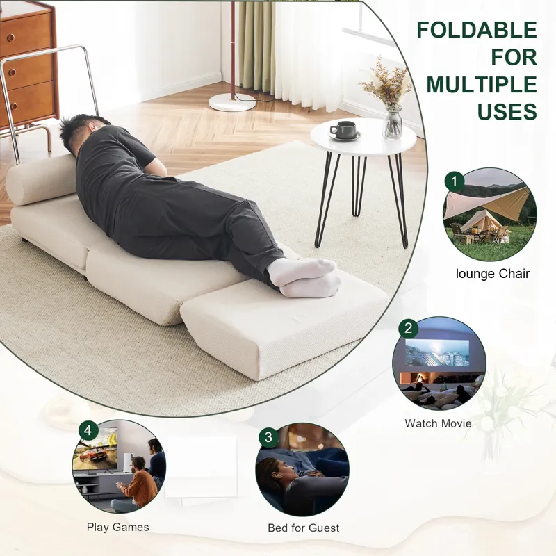Single Sofa Chair Foldable Single Sofa Bed With Pillow, Portable Foldable Sofa Bed, Leisure Sofa Cha