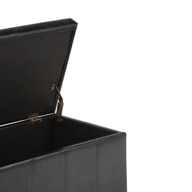 Amelia - Storage Ottoman Bench - Midnight Black