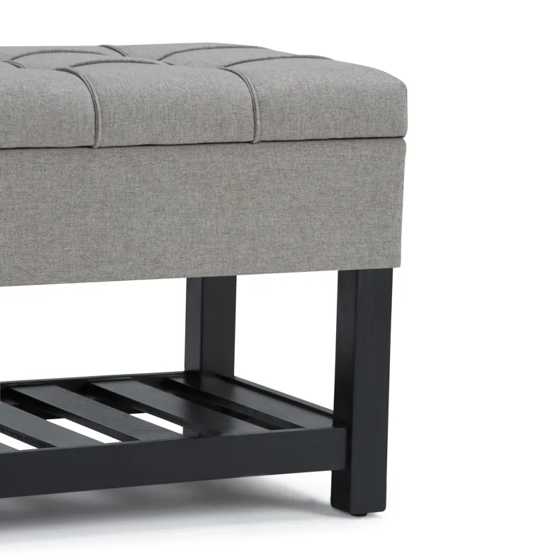 Saxon - Storage Ottoman Bench - Dove Grey