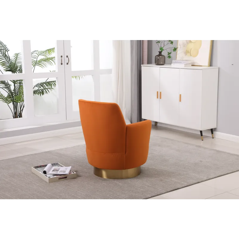 Velvet Swivel Barrel Chair, Swivel Accent Chairs Armchair For Living Room, Reading Chairs For Bedroo