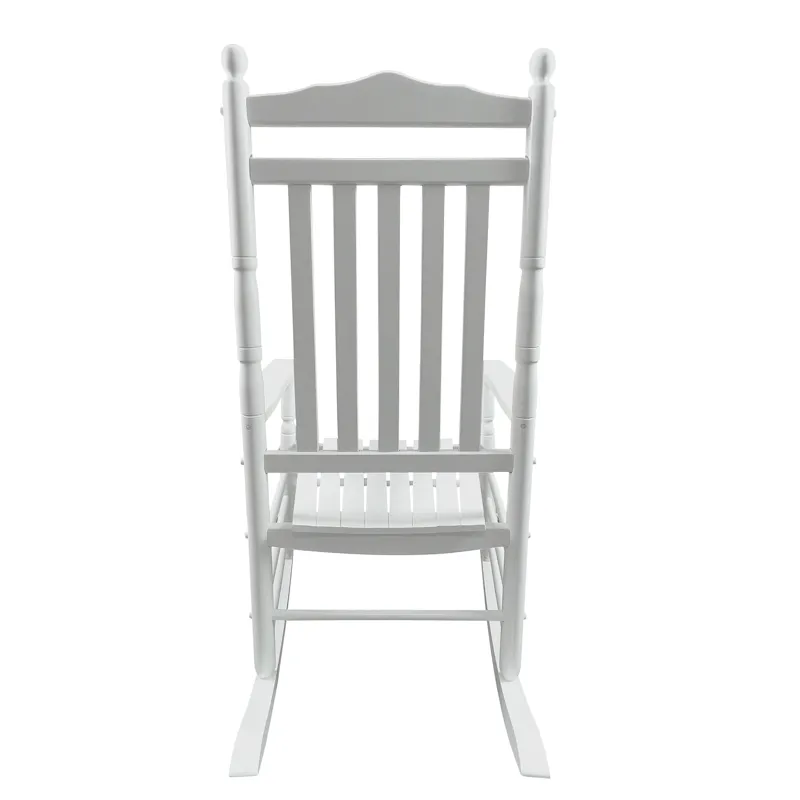 Balcony Porch Wood Adult Rocking Chair - White