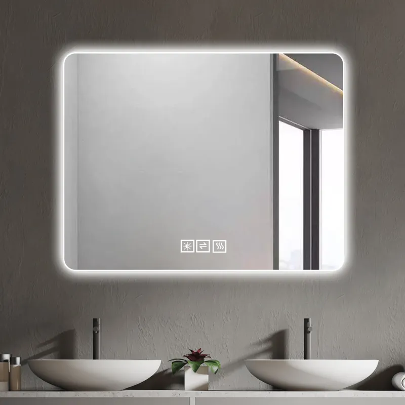 28\" Bathroom Mirror With LED Lights Front And Backlit, Anti-Fog Lighted Vanity Mirrors For Wall Mou
