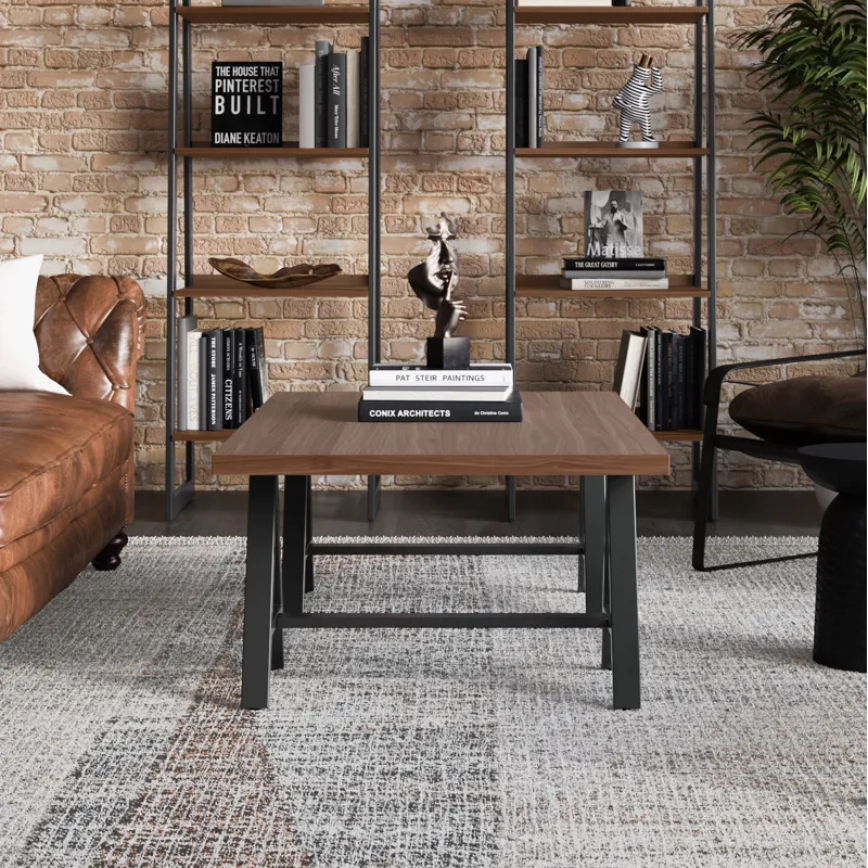 Sawhorse - Solid Walnut Veneer and Metal Coffee Table - Walnut