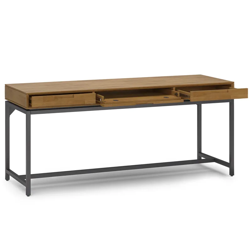 Banting - Mid Century Wide Desk - Medium Saddle Brown
