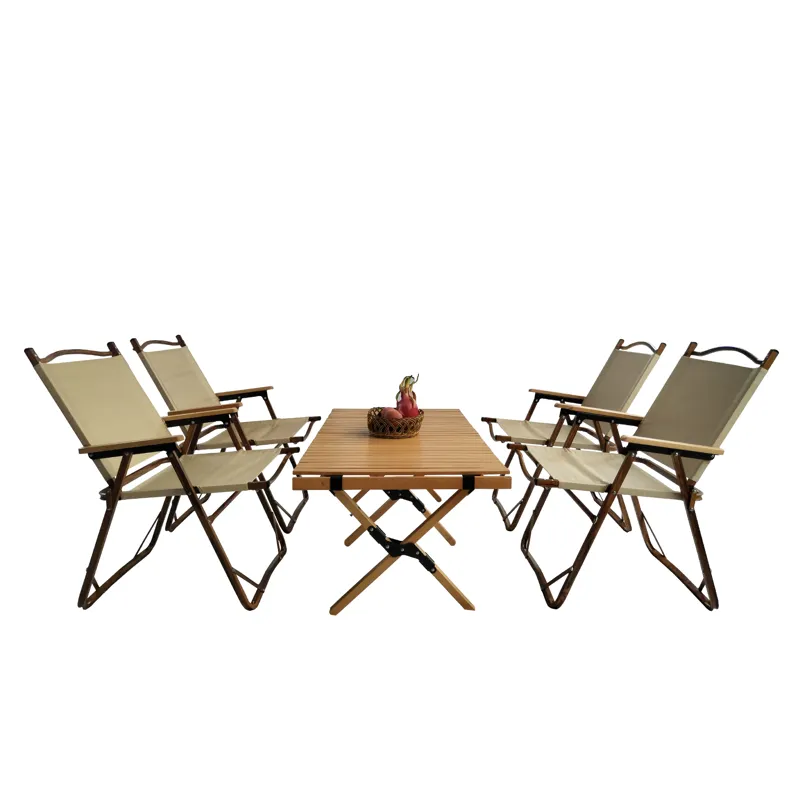 5 Pieces Dining Set, Multi-Function Foldable And Portable, 1 Dining Table & 4 Folding Chairs, Indoor