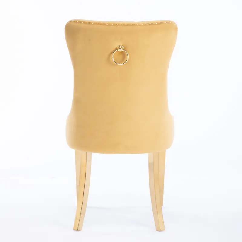 Nikki - Modern, High-End Tufted Solid Wood Contemporary Velvet Upholstered Dining Chair With Golden 