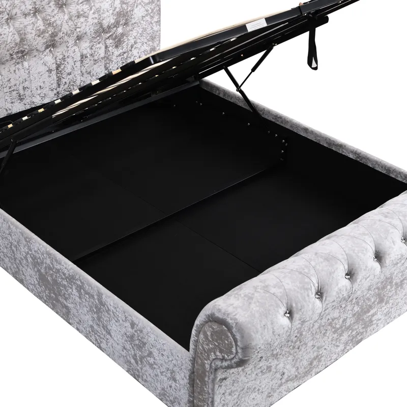 Hartfried - Queen Size Upholstered Storage Bed - Beige