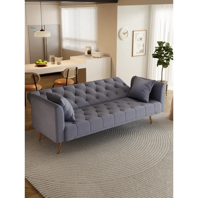 Convertible Double Folding Living Room Sofa Bed - Gray