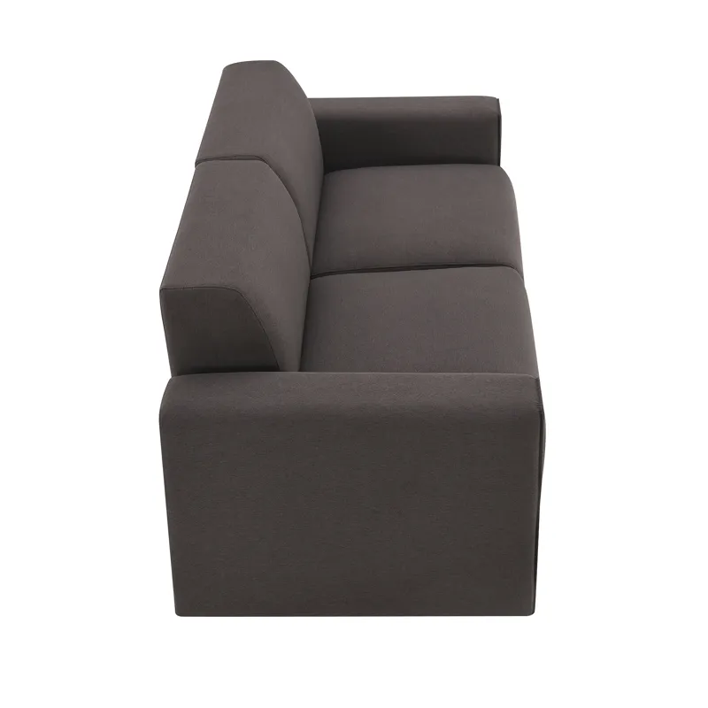 Modern Linen Sofa, Stylish And Minimalist 2-3 Seat Couch, Easy To Install, Exquisite Loveseat With Wide Armrests For Living Room - Dark Brown