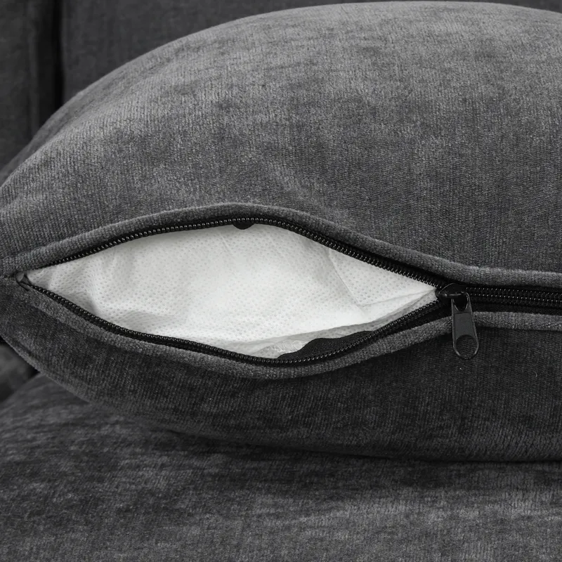 L-Shaped Sofa Convertible Sofa Bed Pull Out Sofa Sleeper With Two Back Pillows, Two USB Ports And Tw