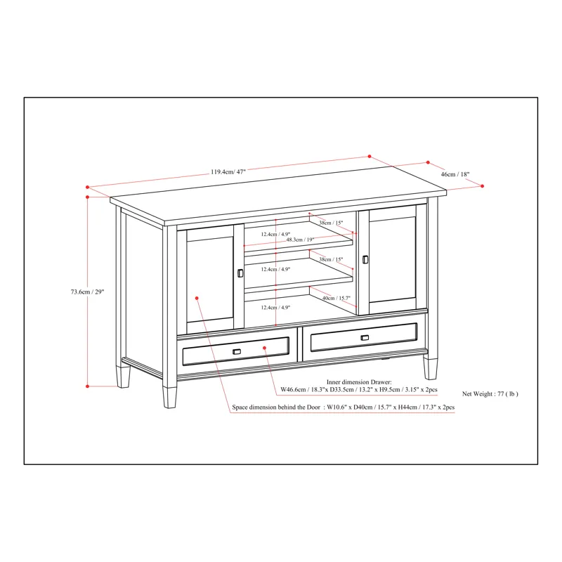 Warm Shaker - TV Media Stand - Black