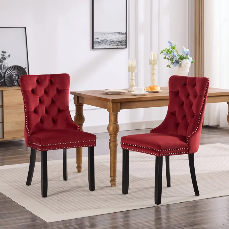 Classic Velvet Dining Chairs, High-End Tufted Solid Wood Contemporary Velvet Upholstered Dining Chai