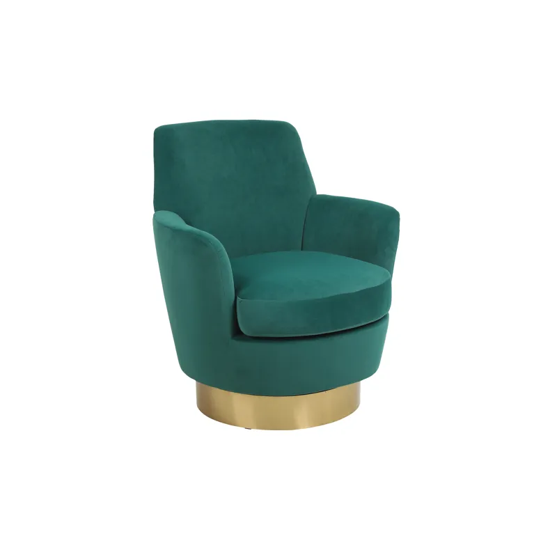 Velvet Swivel Barrel Chair, Swivel Accent Chairs Armchair For Living Room, Reading Chairs For Bedroo
