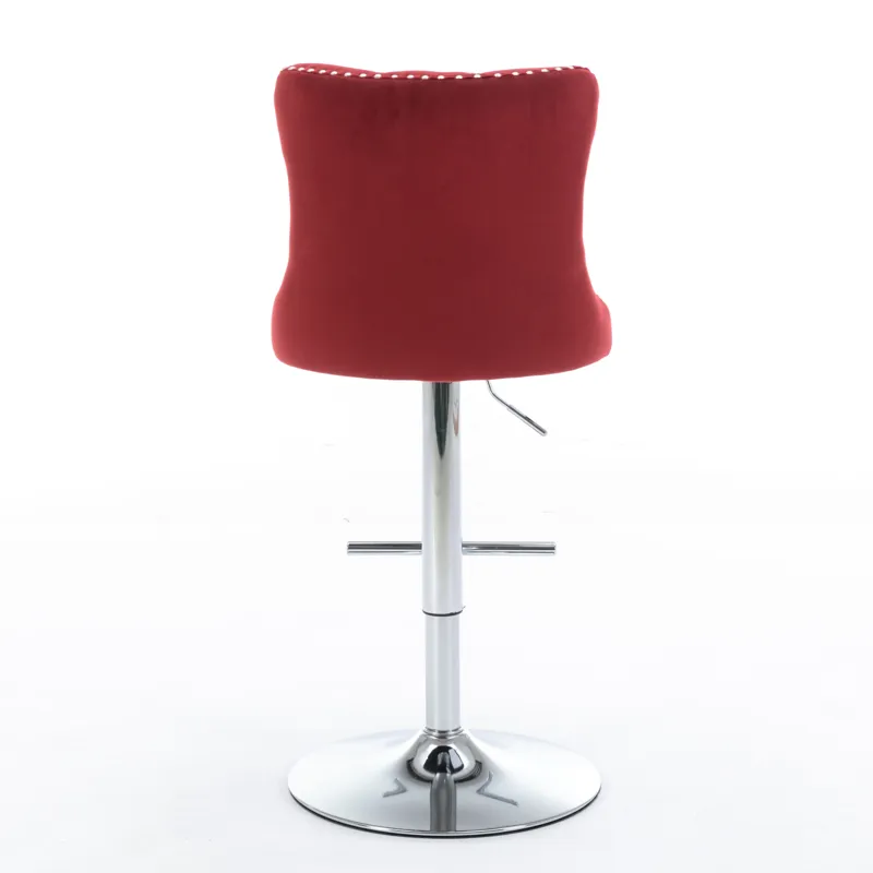 Swivel Velvet Barstools Adjusatble Seat Height From 25-33\", Chrome Base Bar Stools With Backs Comfo