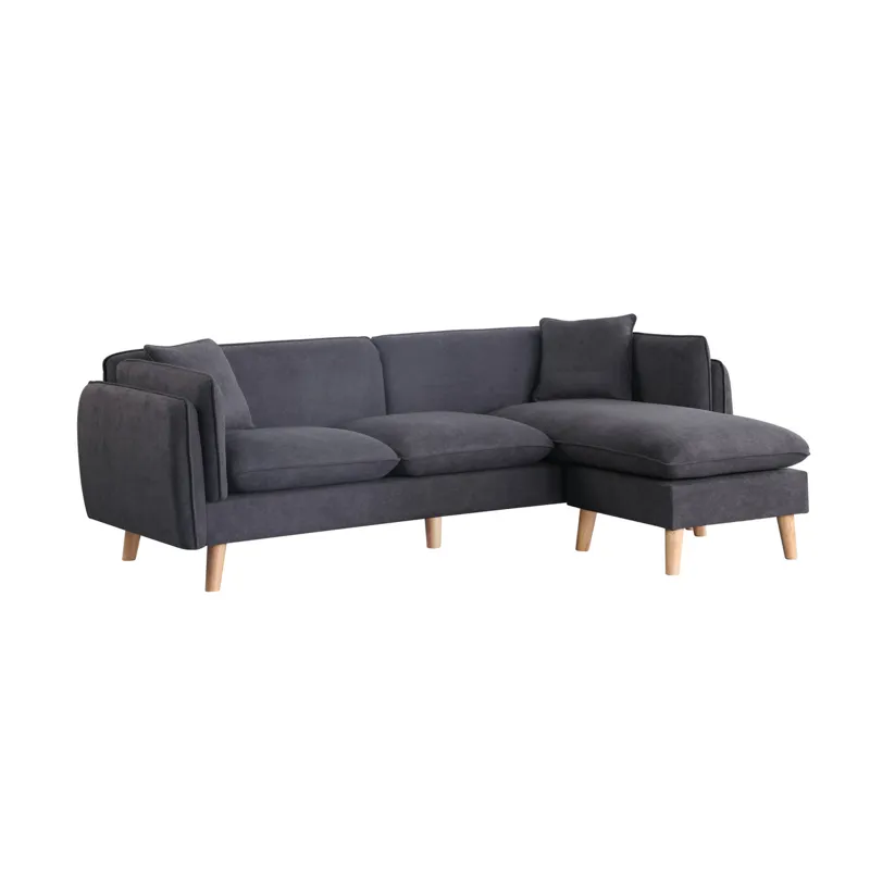 Brayden - Fabric Sectional Sofa Chaise - Dark Gray