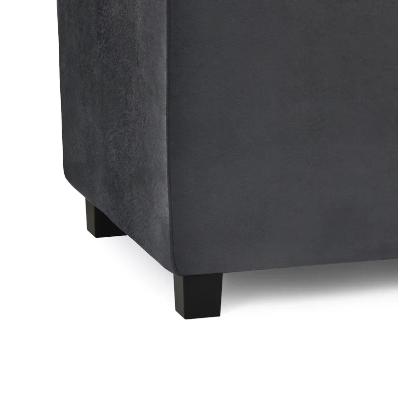 Avalon - Storage Ottoman - Distressed Black