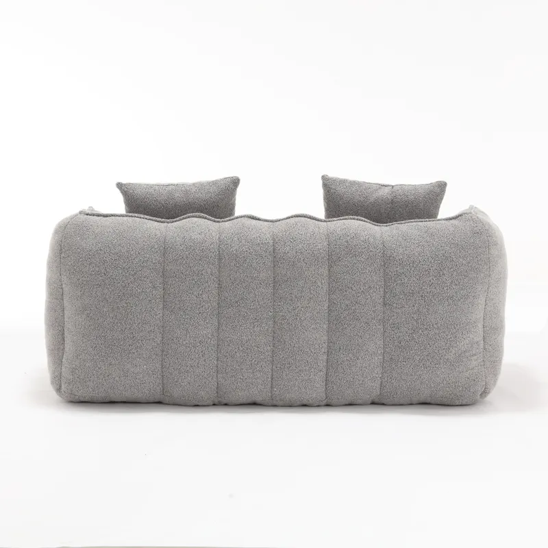 Soft Beanbag Chair With High Resilience Foam Core For Two People - Gray