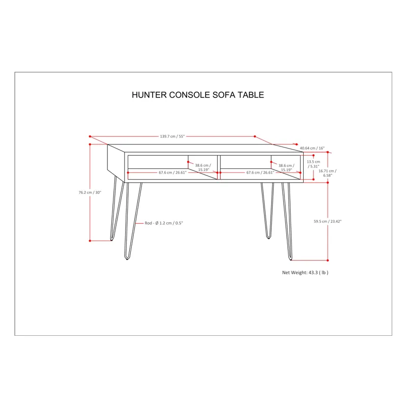 Hunter - Console Sofa Table - Natural