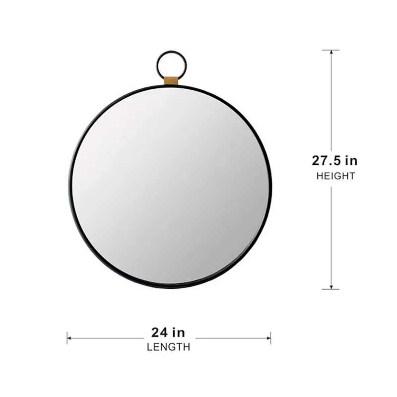 Wall Mirror With Black Frame, Contemporary Minimalist Accent Mirror For Living Room, Foyer, Entryway