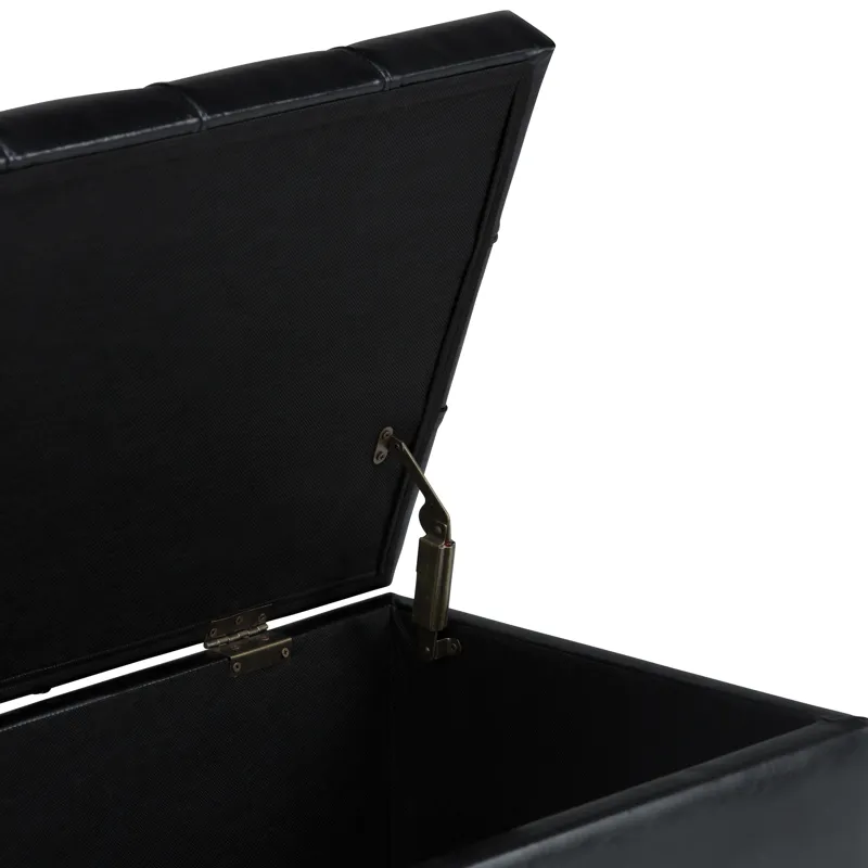 Sienna - Storage Ottoman Bench - Midnight Black