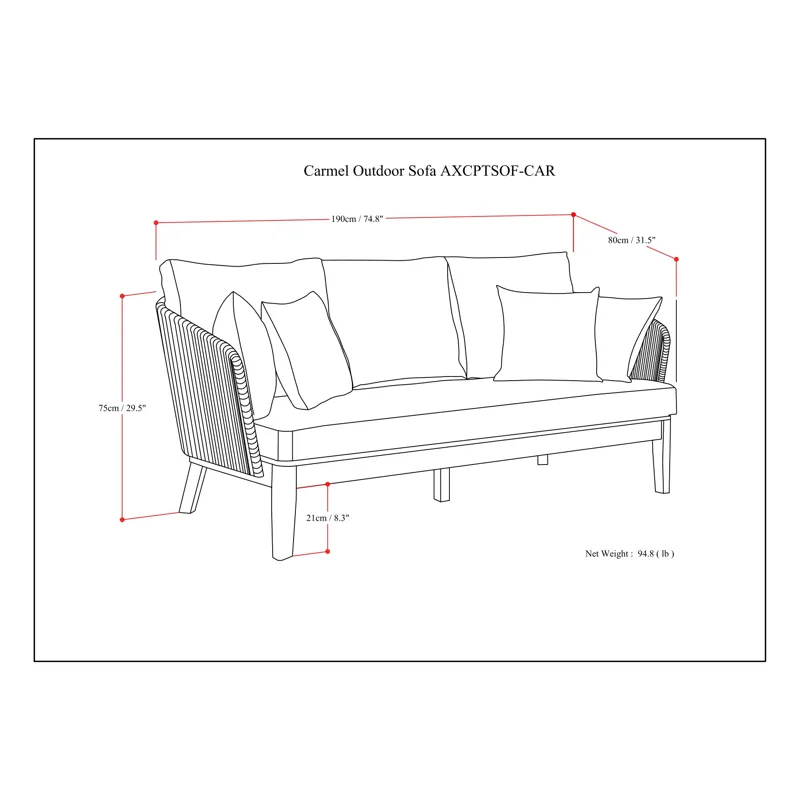Carmel - Outdoor Sofa - Sand Drift