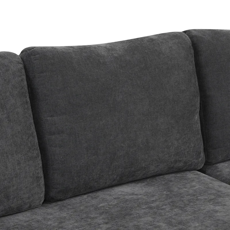 L-Shaped Sofa Convertible Sofa Bed Pull Out Sofa Sleeper With Two Back Pillows, Two USB Ports And Tw