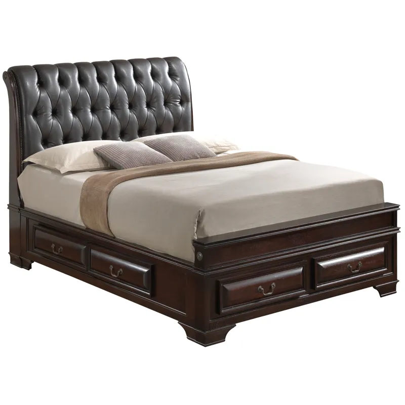 Lavita - G8875E-QB5 Queen Storage Bed - Cappuccino