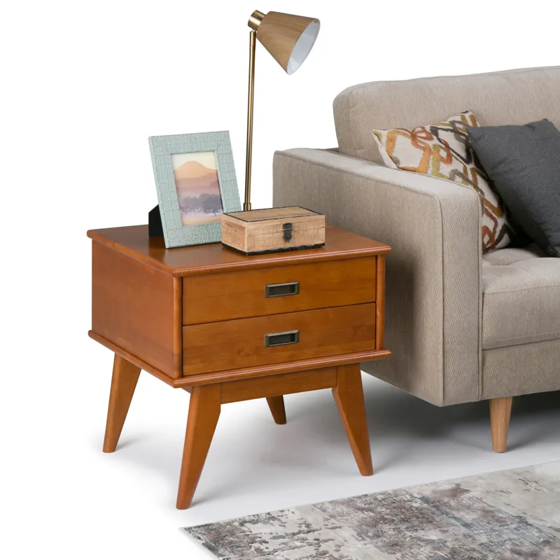 Draper - Mid Century Side Table - Teak Brown