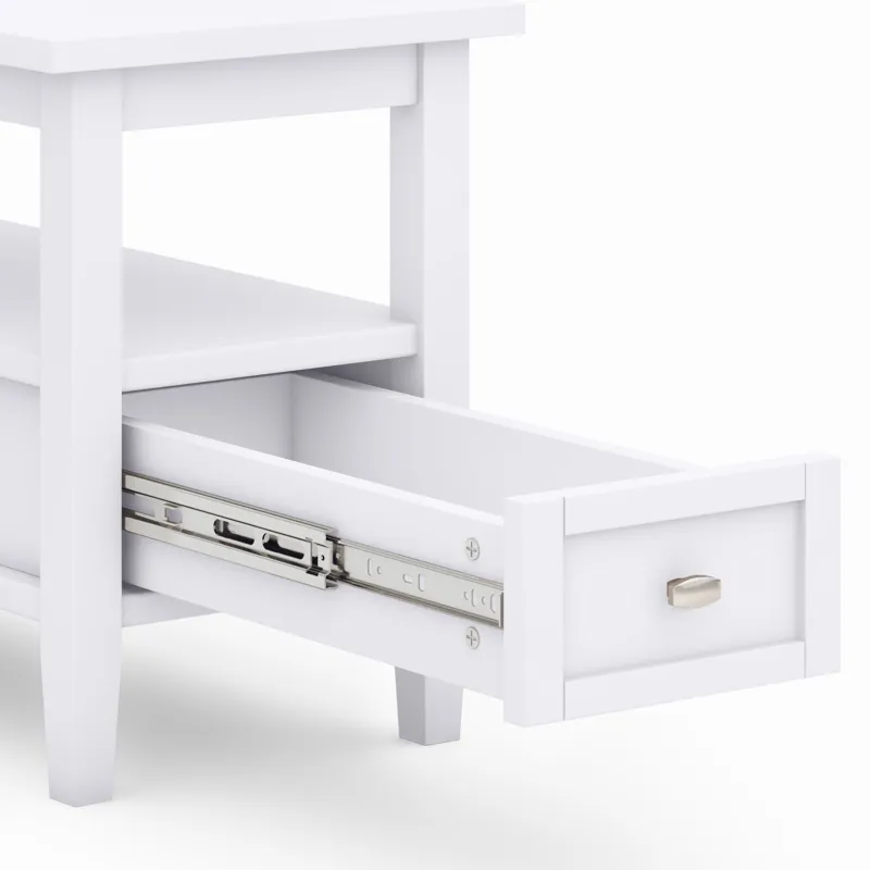 Warm Shaker - Narrow Side Table - White