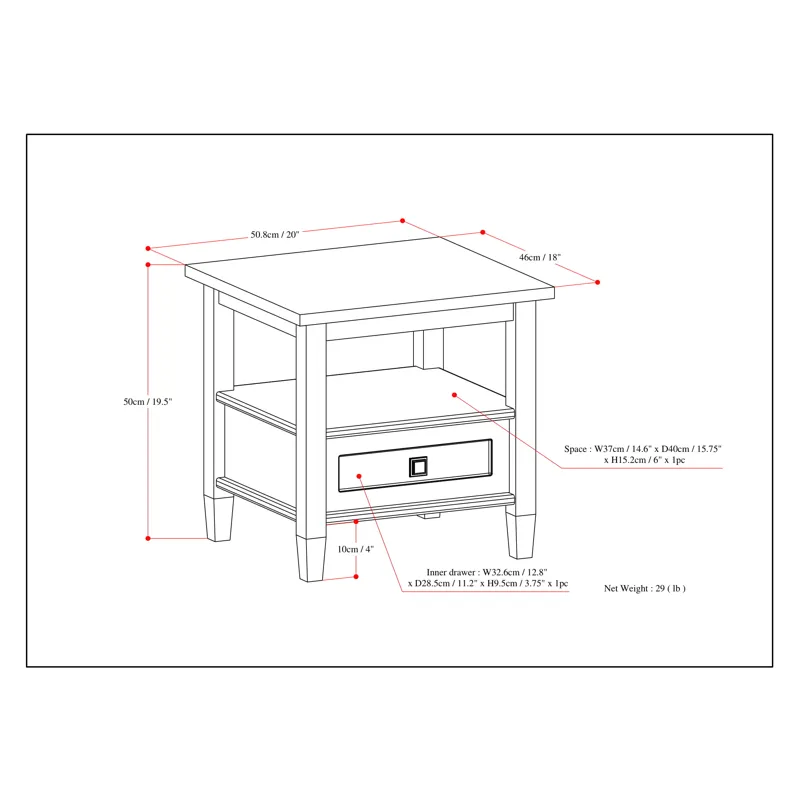 Warm Shaker - End Table - White