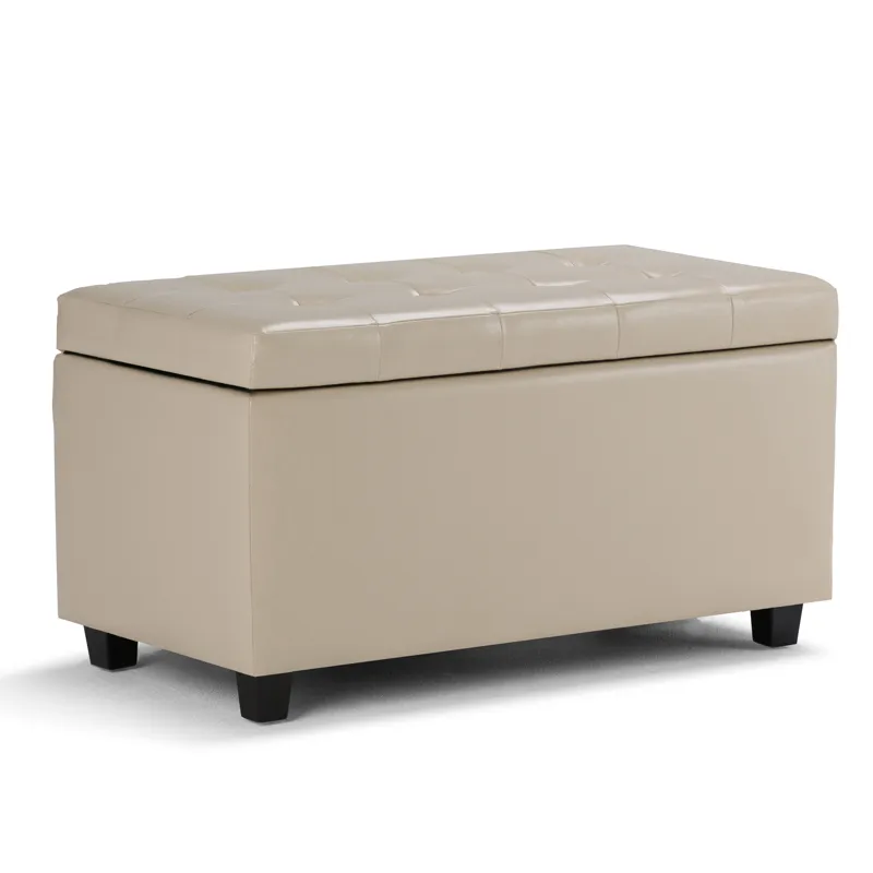 Cosmopolitan - Storage Ottoman - Satin Cream