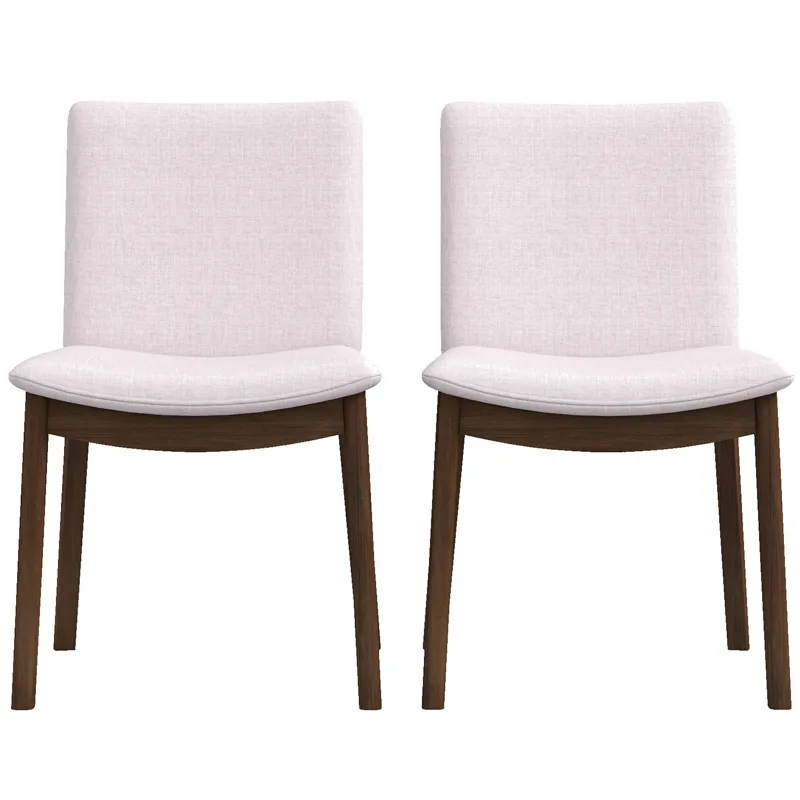 Laura - Mid-Century Modern Solid Wood Dining Chair (Set of 2) - Beige