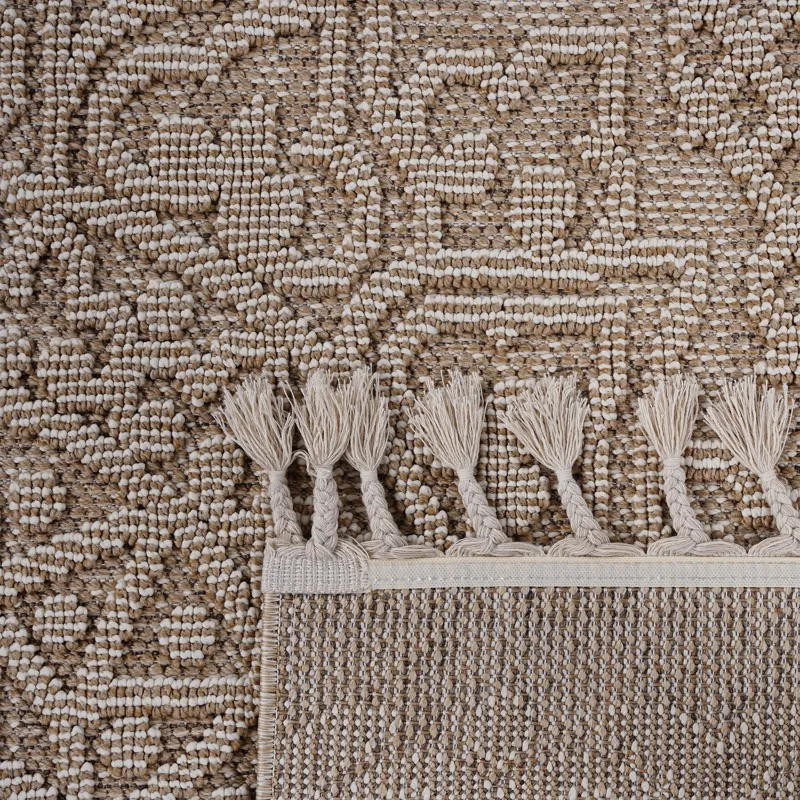 Guros - 6\' x 9\' Medallion Indoor / Outdoor Area Rug - Beige