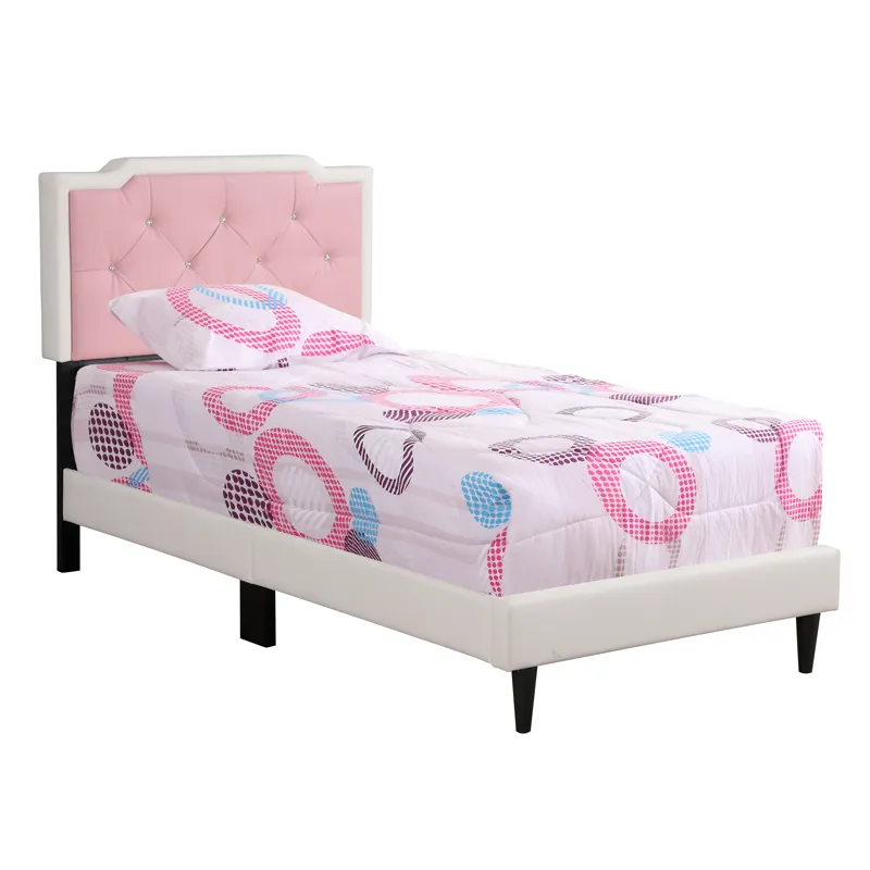 Deb - G1122-Tb-Up Twin Bed - White And Pink