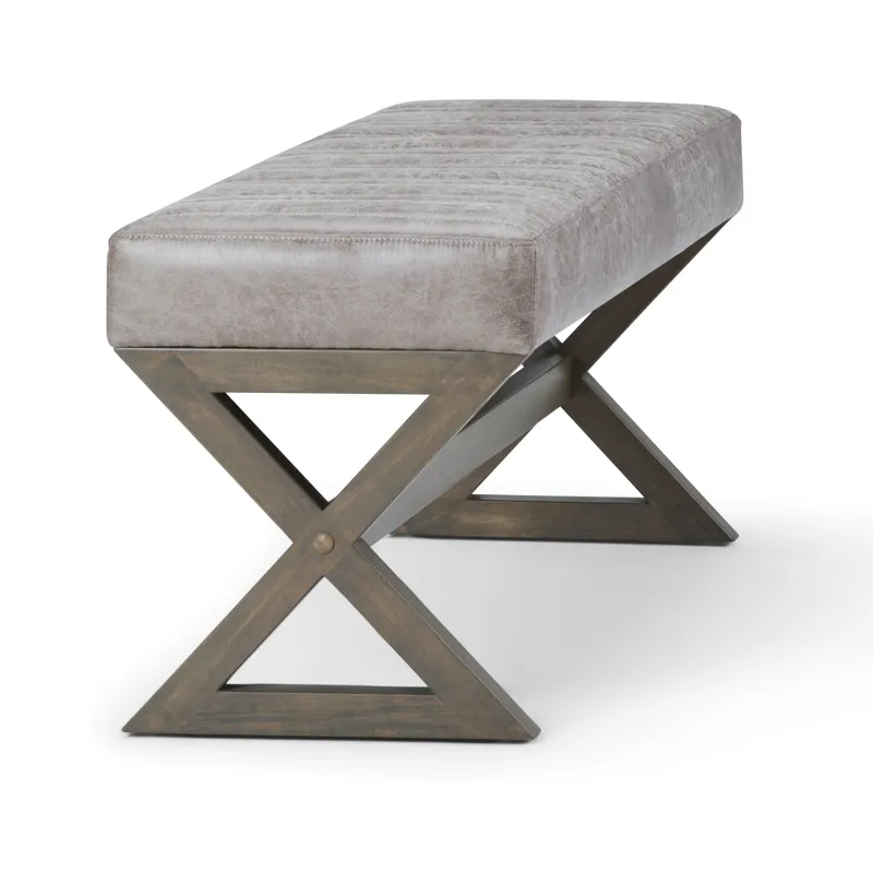 Salinger - Large Ottoman Bench - Distressed Grey Taupe