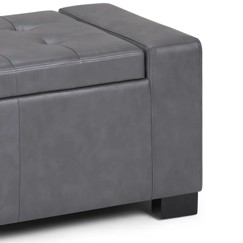 Laredo - Large Storage Ottoman - Stone Grey