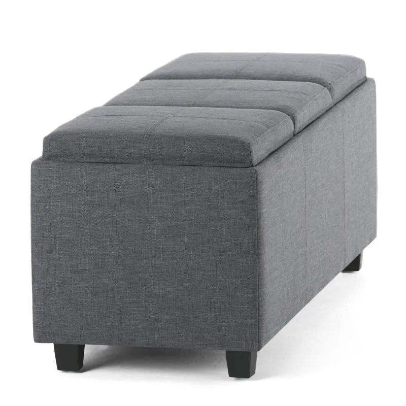 Avalon - Storage Ottoman - Slate Grey