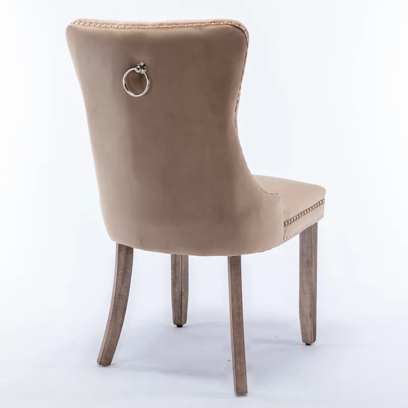 Nikki - Modern, High-End Tufted Solid Wood Contemporary Velvet Upholstered Dining Chair With Wood Le