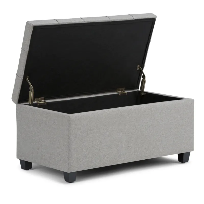 Sienna - Storage Ottoman Bench - Dove Grey