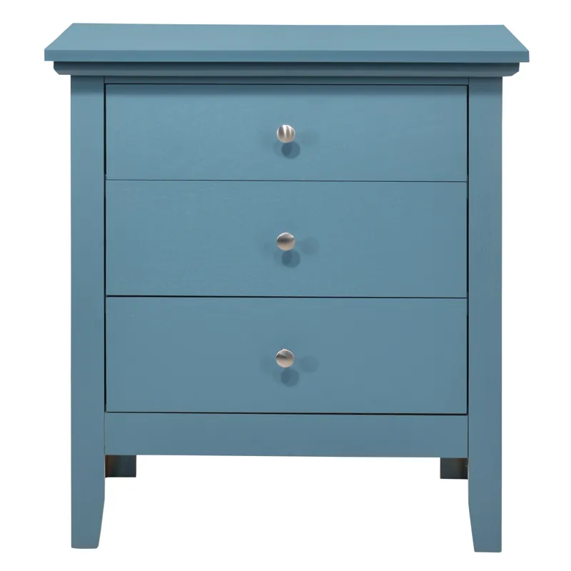 Hammond - 3 Drawer Nightstand - Teal