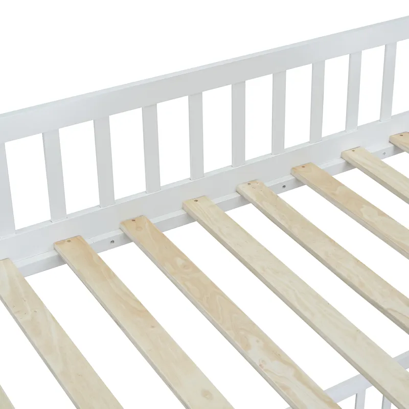 Twin Over Twin Bunk Bed With Changeable Table, Bunk Bed Turn Into Upper Bed And Down Desk - Pink