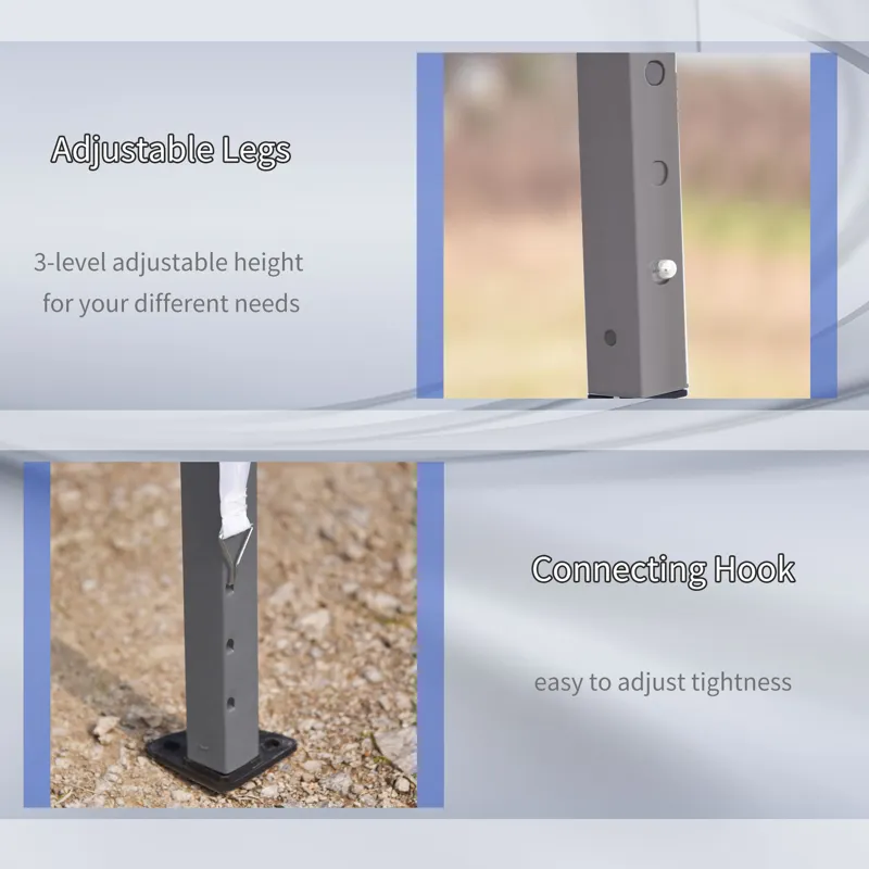 Outsunny - 10\' x 19.2\' Pop Up Canopy Tent, Heavy Duty Tent For Parties, Outdoor Instant Gazebo Sun