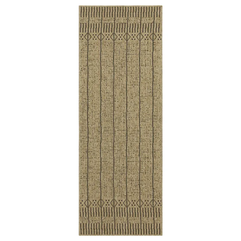 Earth - 2\'7\" X 7\'3\" Indoor / Outdoor, Area Rug - Jute / Black