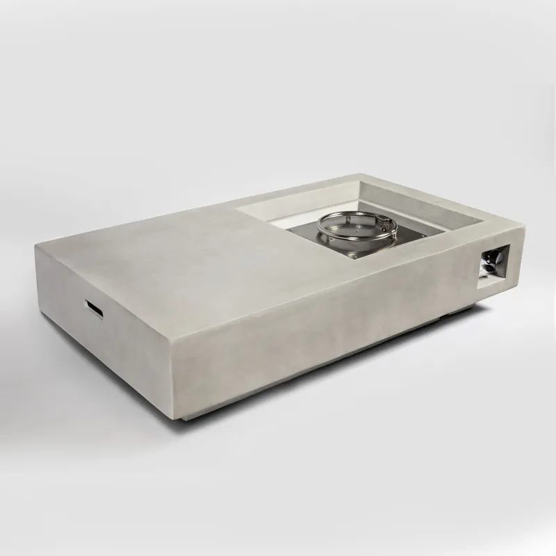 60\" Concrete Fire Pit Table - Light Gray