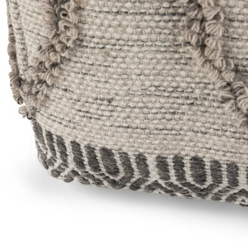 Sweeney - Square Pouf - Grey / Natural