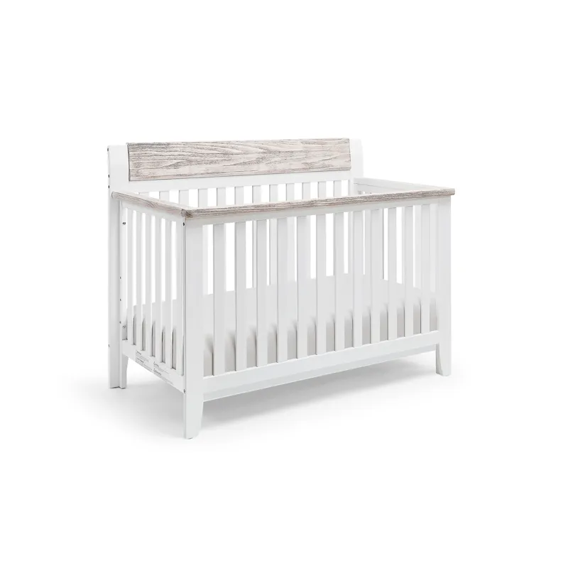 Hayes - 4-in-1 Convertible Crib - White/Natural